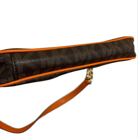 AUTHENTIC NWOT Michael Kors Monogram Brown & Orange Shoulder Bag - Picture 12 of 17